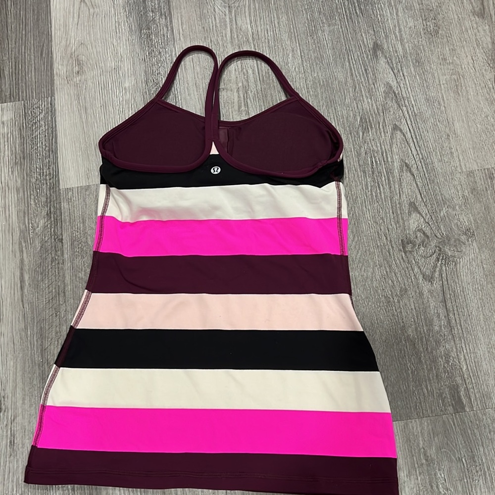 Lululemon fitted tank top with padded shelf bra. Size 8. - Picture 2 of 2